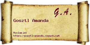 Gosztl Amanda névjegykártya